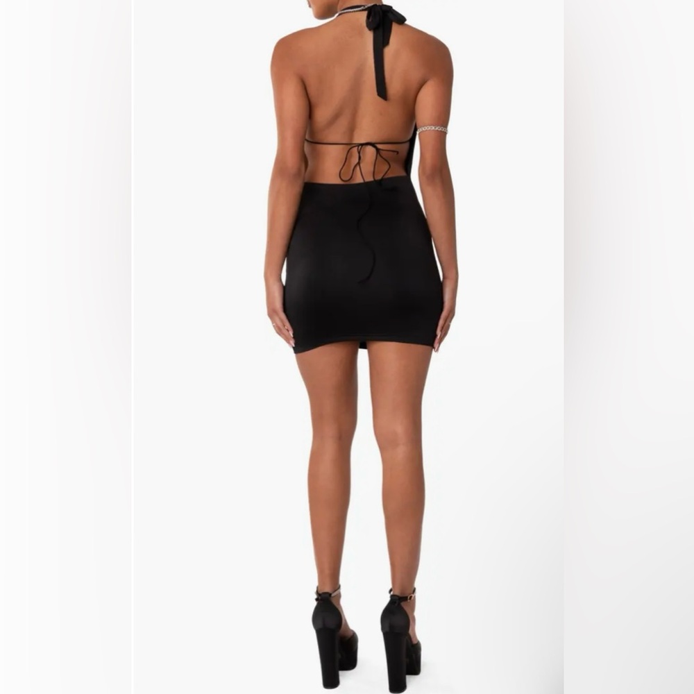 Sadie Plunge Neck Open Back Minidress Edikted Women’s Size Extra Large - Picture 2 of 8